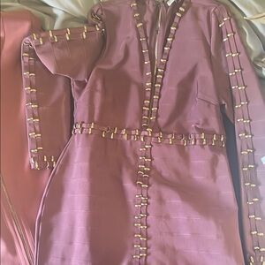 Elegant Purple Dress with Gold Accents